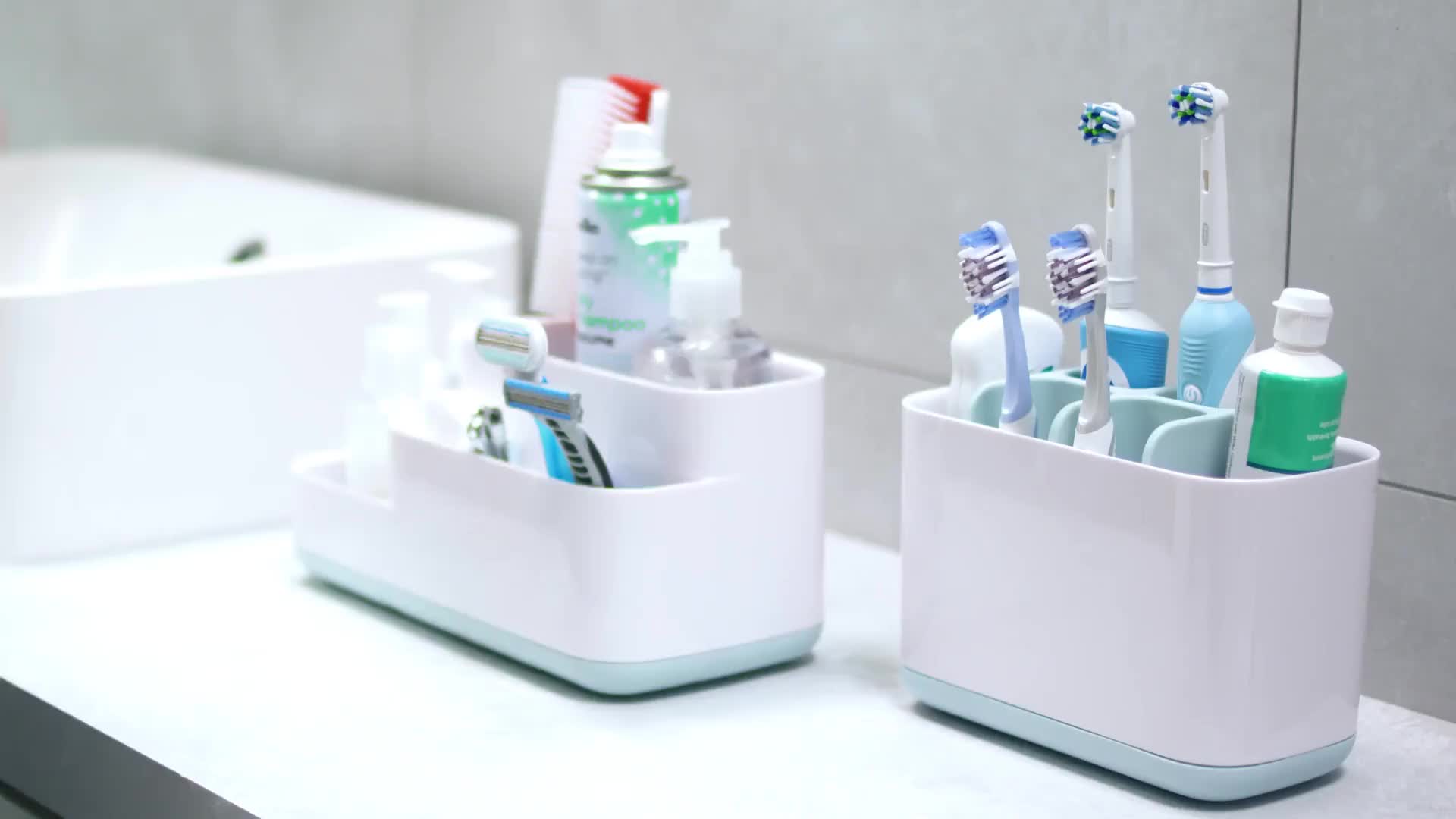 EasyStore™ Large Toothbrush Holder - Light Gray | Joseph Joseph US